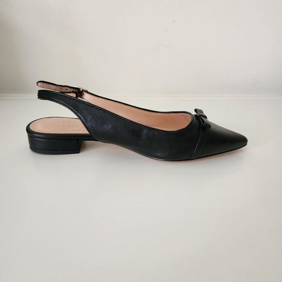 NWT Kate Spade Slingback Flat (6) Veranda, Black Leather - Picture 6 of 10